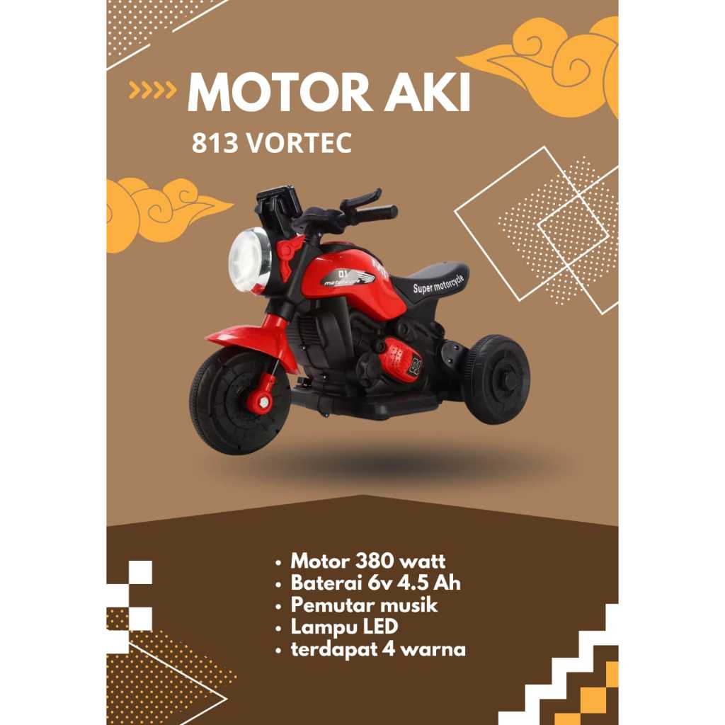 Motor Aki Pmb Vortec Mainan Kendaraan Anak Honda Cbr Ninja 150rr k615c/M09 Cas Charger