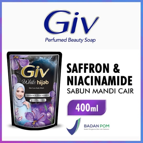 Sabun Mandi Cair GIV White Hijab SAFFRON & NIACINAMIDE