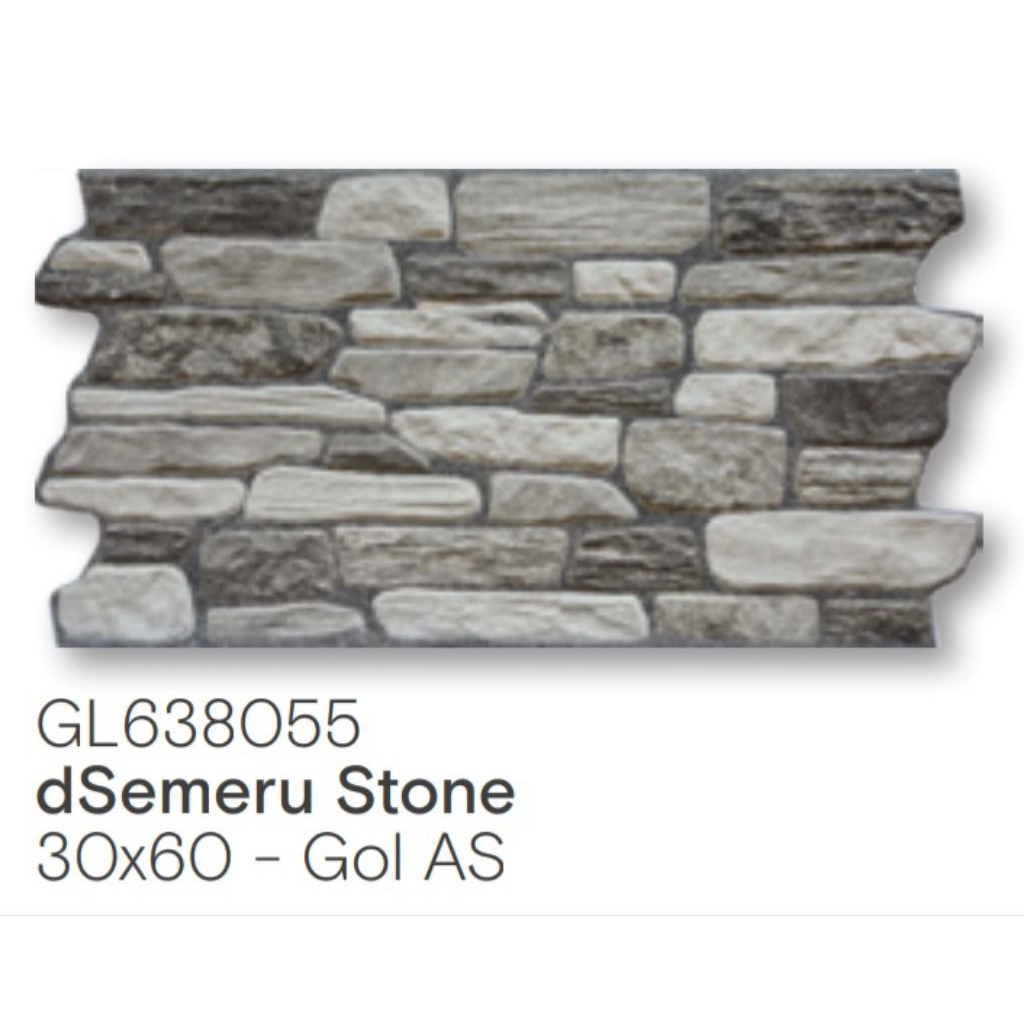 KERAMIK DINDING 30X60 CM ROMAN INTERLOCK DSEMERU STONE GRADE A
