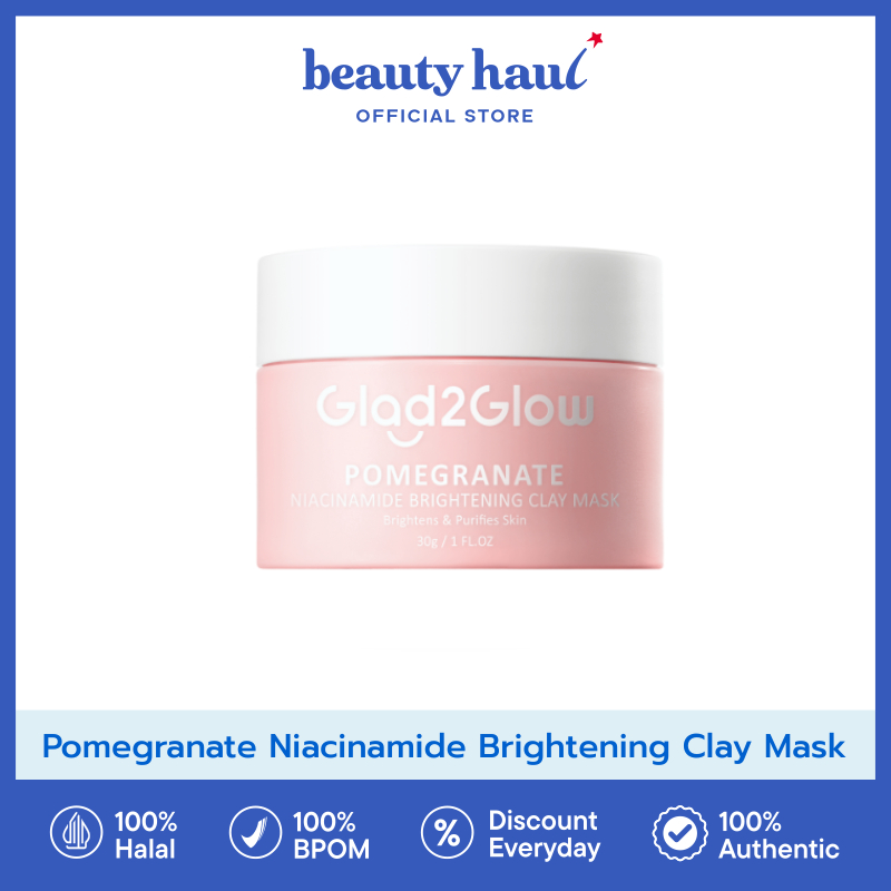 GLAD2GLOW Pomegranate Niacinamide Brightening Clay Mask