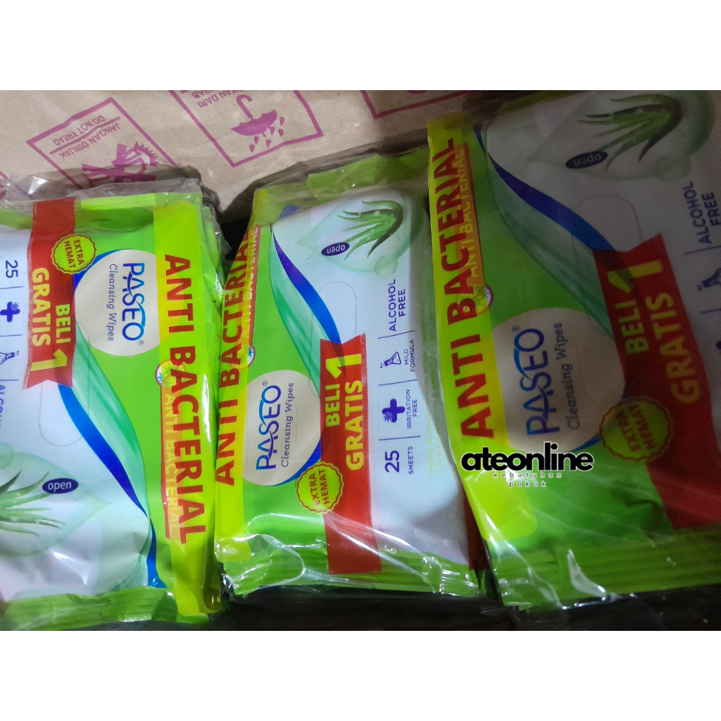 PASEO Tissue Basah Antibakteri isi 2 bungkus (@25sheet)