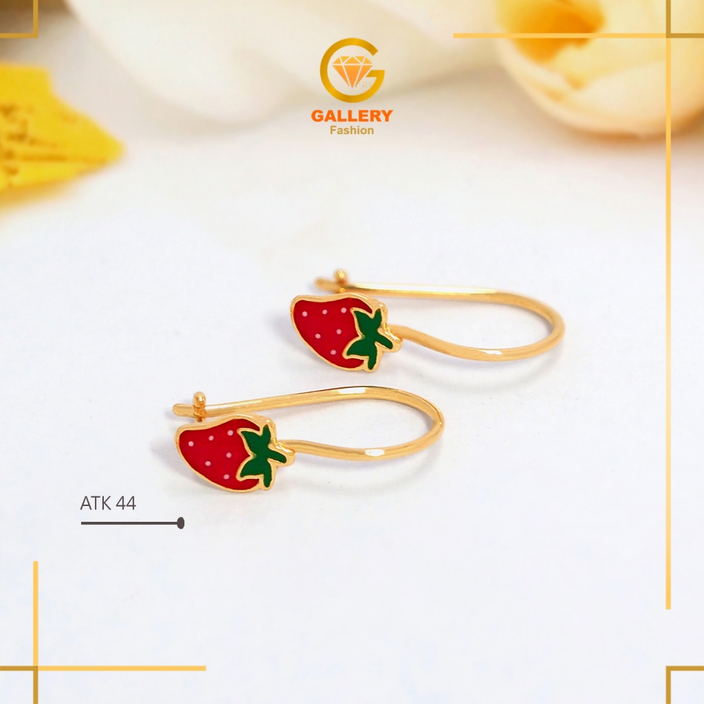 Anting Emas Baby New Born Karakter Strawberry 6K 8K Gold ATK 44 Galeri 21 Fashion