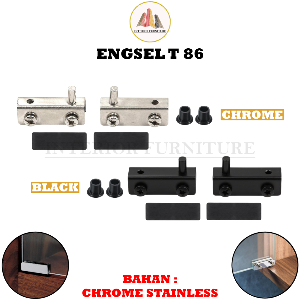 Engsel Pivot Jepit Kaca T86 Engsel Kaca Jepit 10 mm