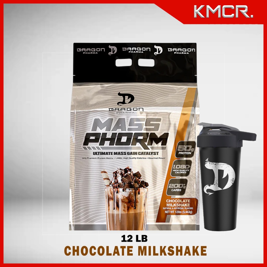 DRAGON PHARMA MASS PHORM 12 lbs 5,4 kg GAINER PROTEIN BULKING - KMCR MALANG