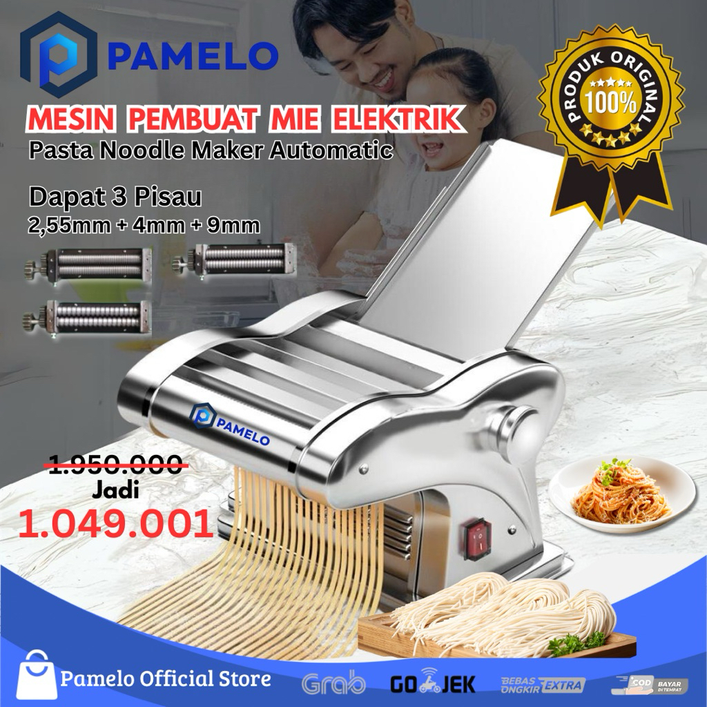 Mesin Mie Listrik Otomatis Mesin Giling Pastel, Kue Bawang, Ampia, Molen Noodle Maker Automatic Elec