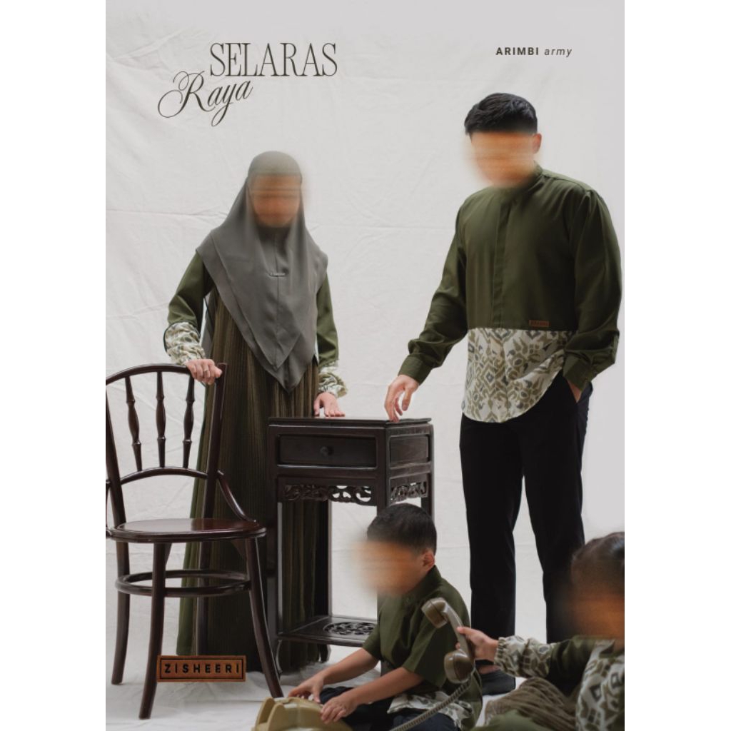 Zisheeri Selaras Raya Arimbi Army Gamis Family Couple