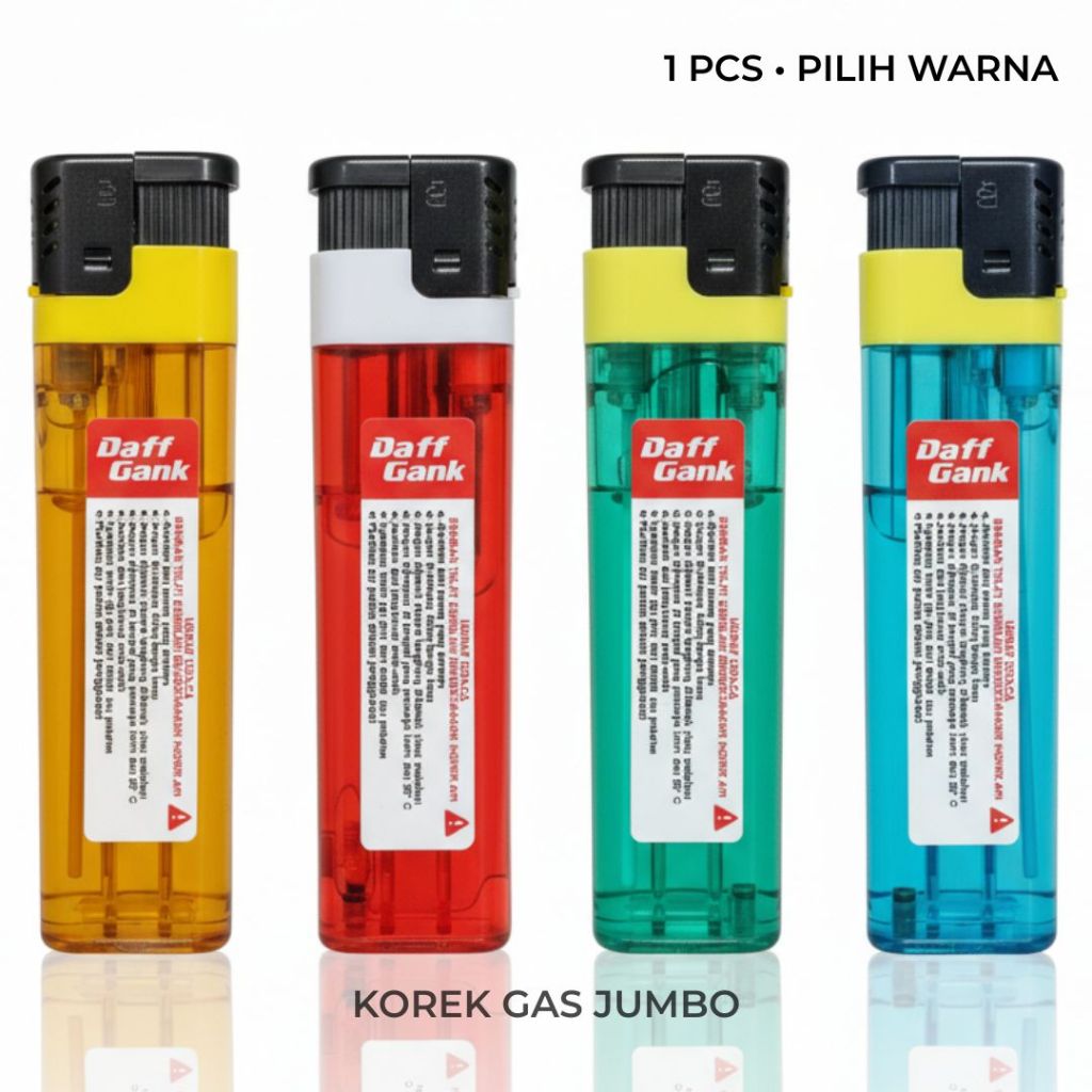 Korek Gas Jumbo Tahan Lama | Api Besar & Stabil, 1 PCS Pilih Warna