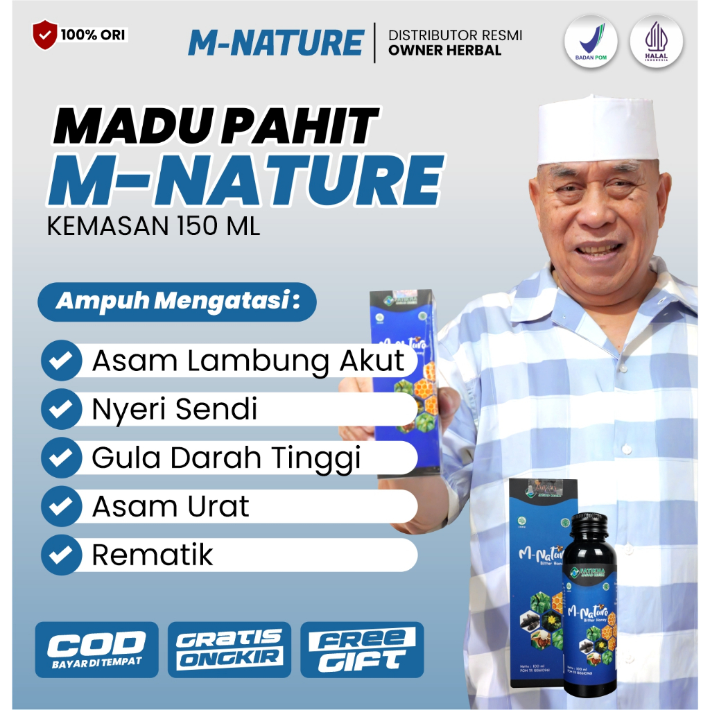 MADU HITAM M-NATURE UNTUK ASAM LAMBUNG & GERD MADU UNTUK NYERI SENDI | ORGINAL BPOM M-NATURE 100ML