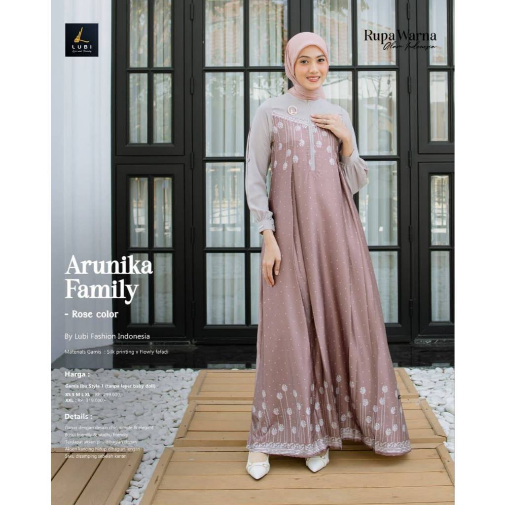ARUNIKA ROSE dan OLIVE Dress Gamis Lubi Dewasa