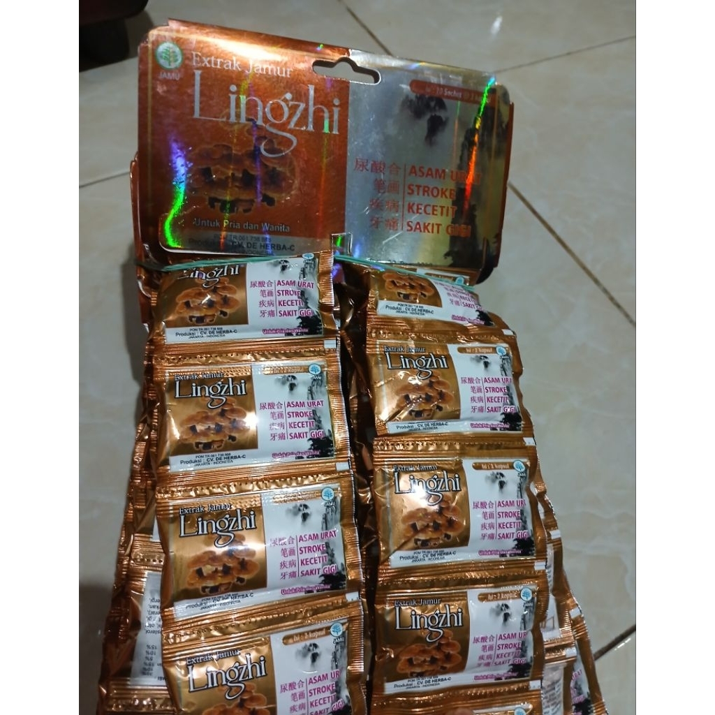 Kapsul Herbal Lingzhi Ekstrak Jamur Original 20 Sachet, Meningkatkan Daya Tahan Tubuh