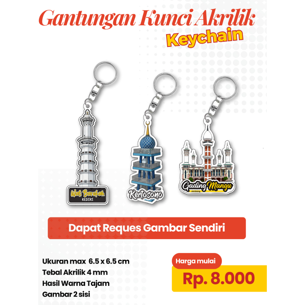 GANTUNGAN KUNCI AKRILIK KUSTOM | PPWB PONDOK PESANTREN WALI BAROKAH, GADING MANGU KERTOSONO