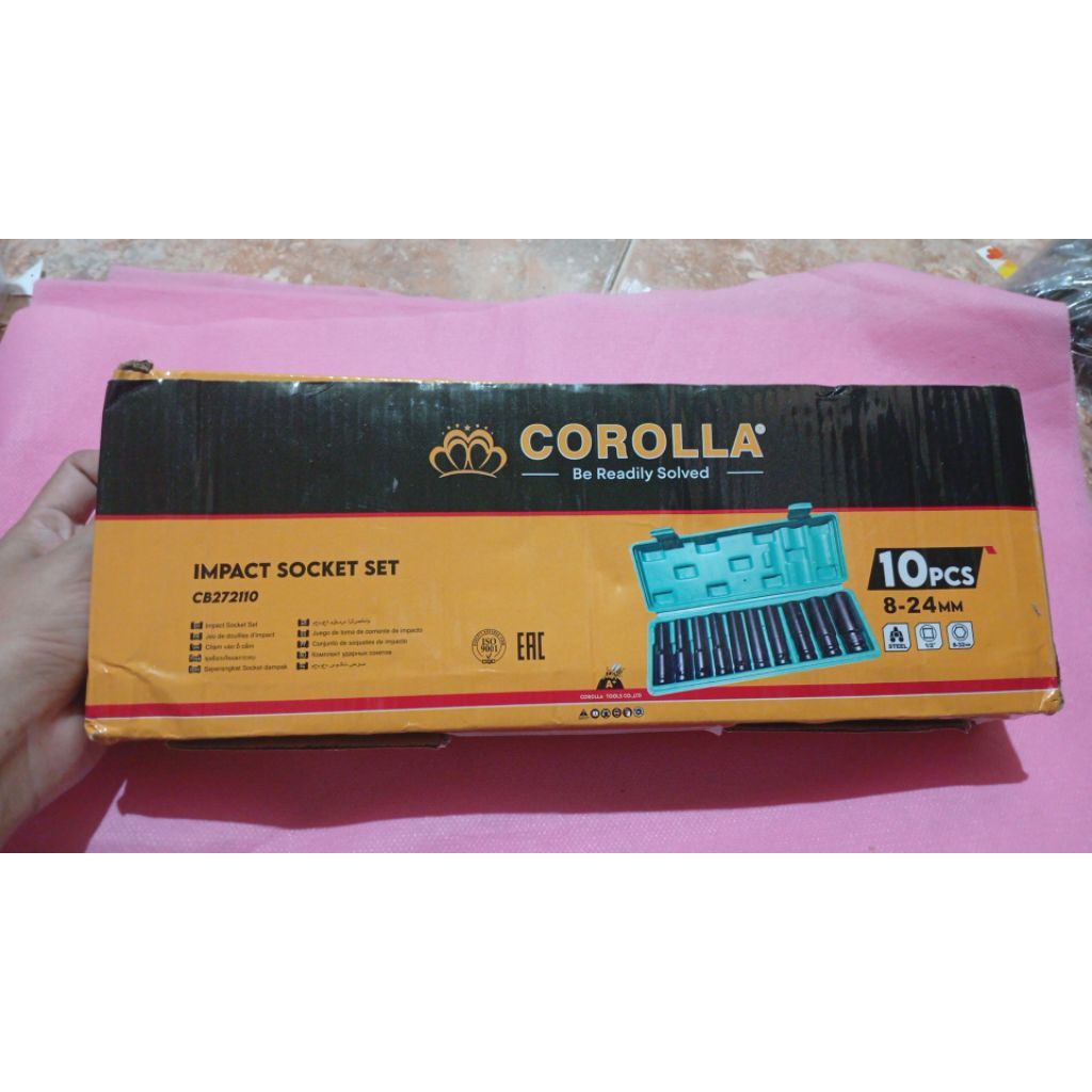 Kunci Socket Corolla Mata Impact 10Pcs | Set Kunci Shock Impact 8, 10, 12, 13, 14, 15, 17, 19, 22, 2