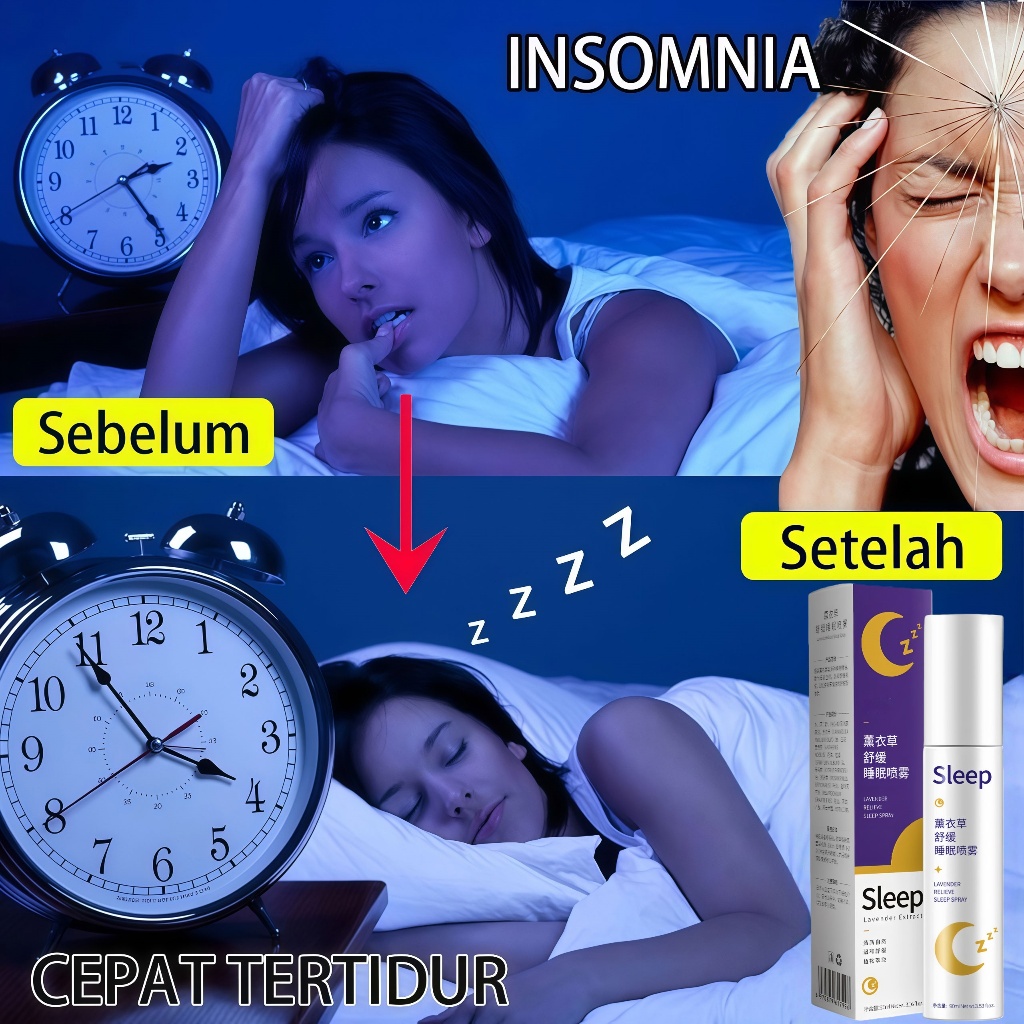 Tetes tidur Obat tidur ampuh tetes Pillow mist Calming spray Tidur cair Oba tidur ampuh Tidur nyenya