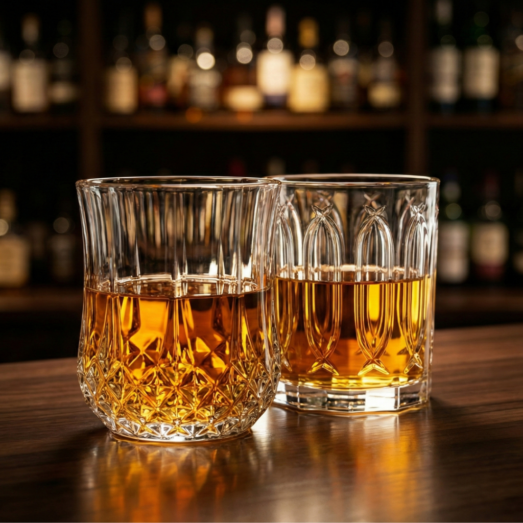 Gelas Whiskey Crystal Vintage 200ml & 230ml - Gelas Kaca Unik Cafe & Bar