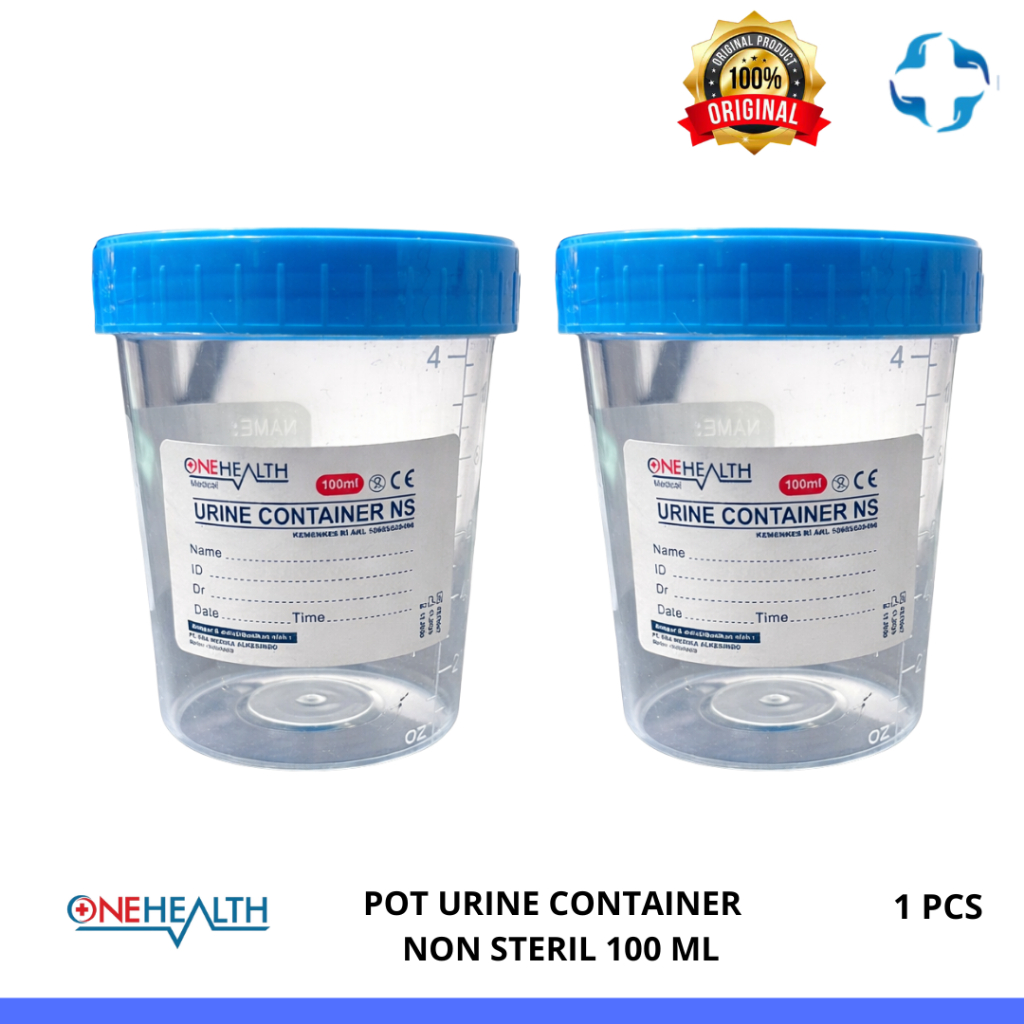 Urine Container Onehealth 100ml Non Steril Pot Urine Sampel Pemeriksaan Medis RS dan  Klinik