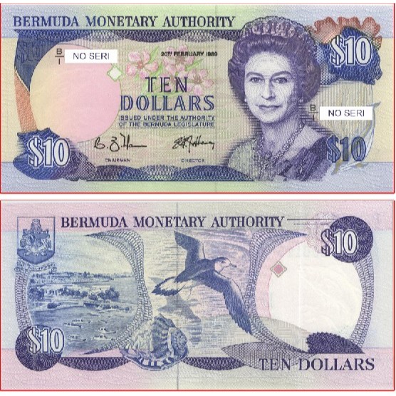 10 Dollar bermuda tahun 1989 Souvenir Replika Repro