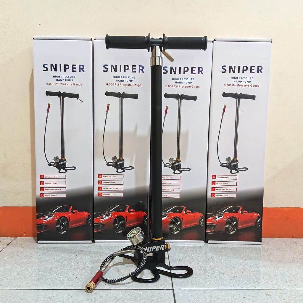 Pompa PCP 6000psi 4 stage, Pompa PCP Sniper Original, Pompa PCP Sniper Kaki Kupu kupu, Pompa Untuk U