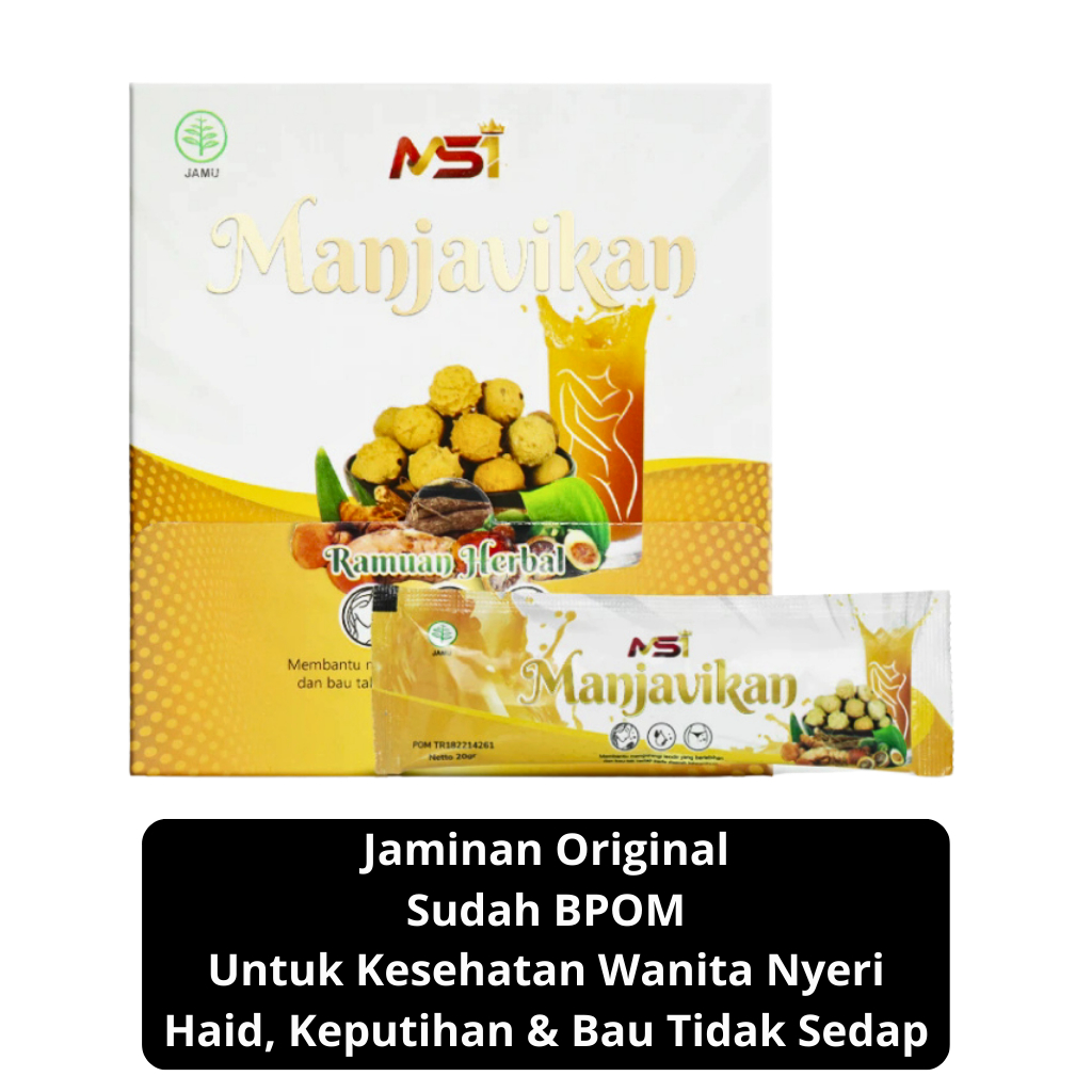 Manjavikan Susu Kesehatan Wanita MSI BPOM Original Nyeri Haid & Keputihan 1 Box Isi 15 Sachet