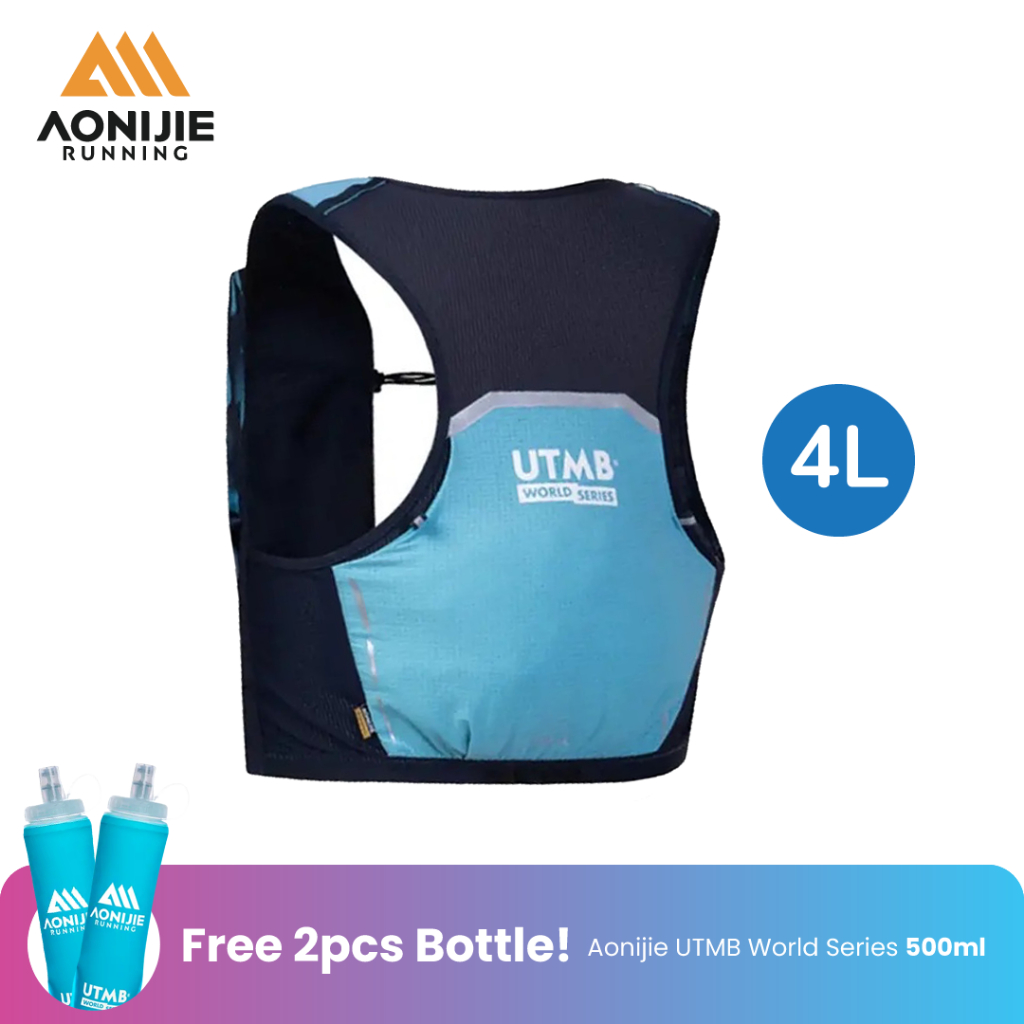 Aonijie UTMB Hydration Backpack Vest 4L - Trail Running Sports - BLUE