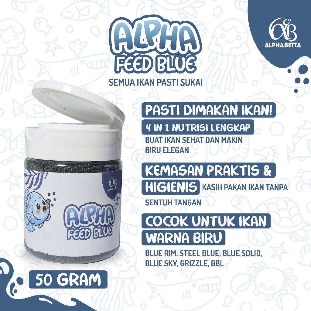 Pakan Pelet Ikan Hias Cupang Grizzle, Blue Rim, Avatar Meningkatkan Warna Biru