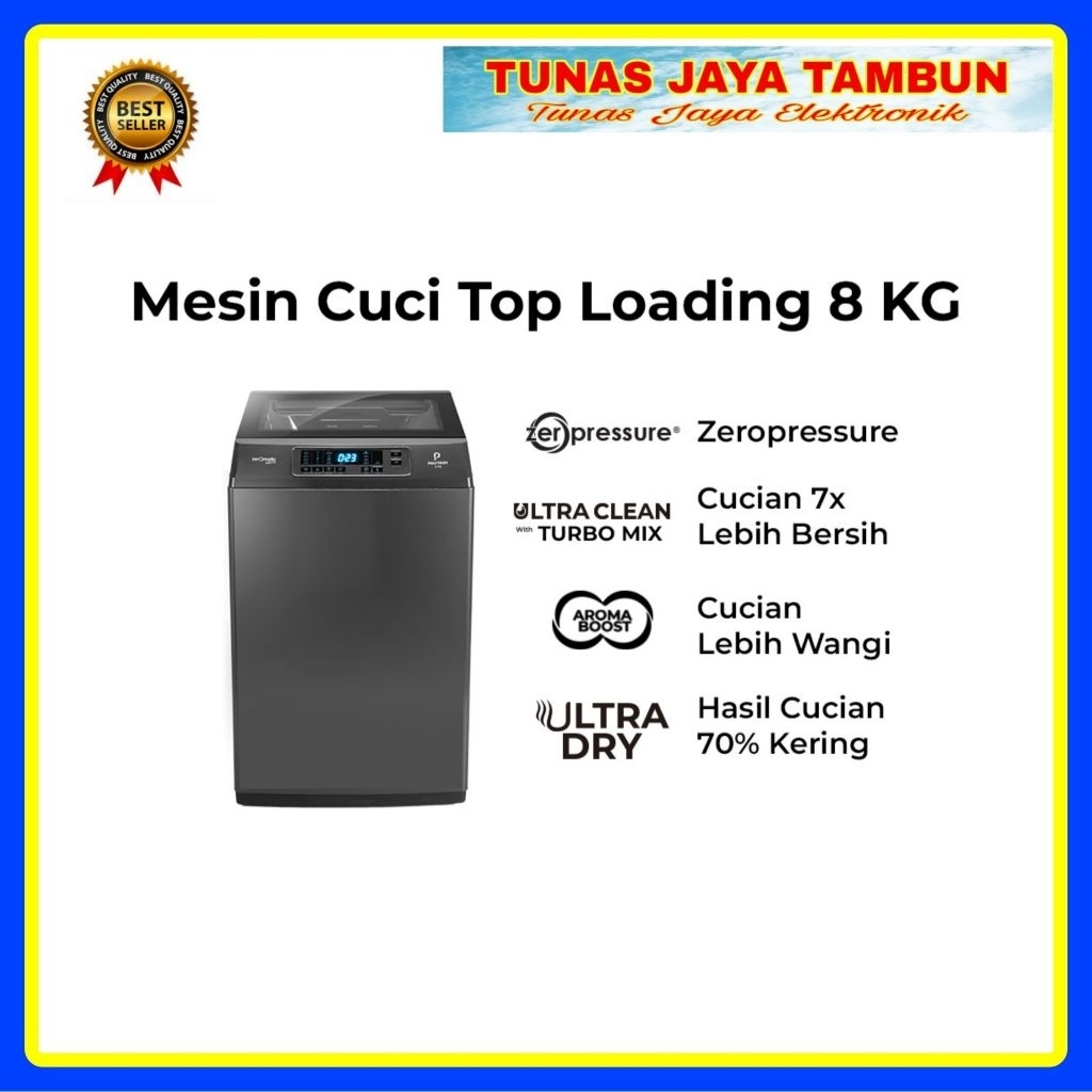 MESIN CUCI POLYTRON PAW 8028Y / MESIN CUCI POLYTRON TOP LOADING 8KG PAW 8028 / MESIN CUCI POLYTRON 1