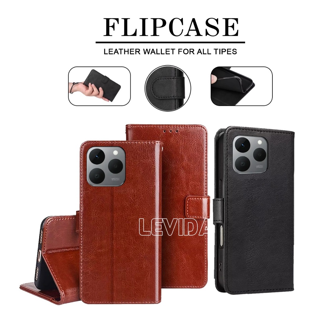 Flip Cover Kulit Leather Case Sarung Buku Kulit Case Realme 15T Realme 15 Realme 15 Pro Realme 12 5G