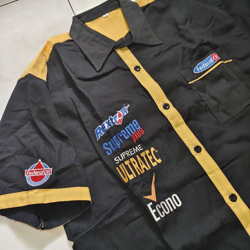 kemeja baju mekanik otomotif oli Federal Oil Supreme XX Size XL