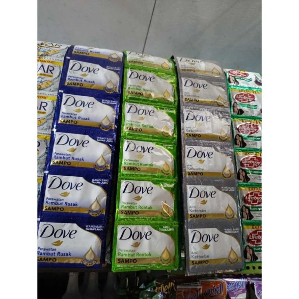 PROMO SHAMPO DOVE 12 Sachet Shampoo Dove 9ml - Solusi Rambut Rontok, Anti Ketombe, Anti Lepek
