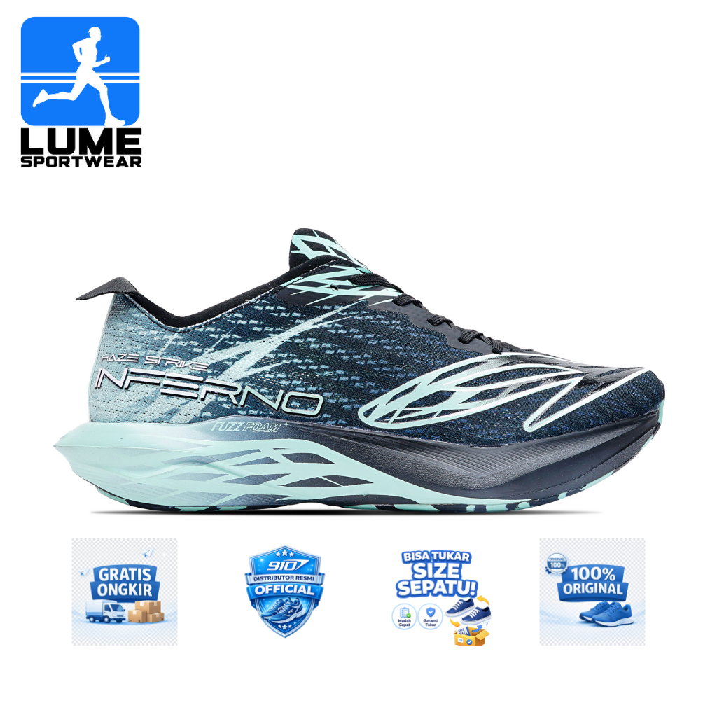 910 Sepatu Lari HAZE INFERNO - HITAM/HIJAU