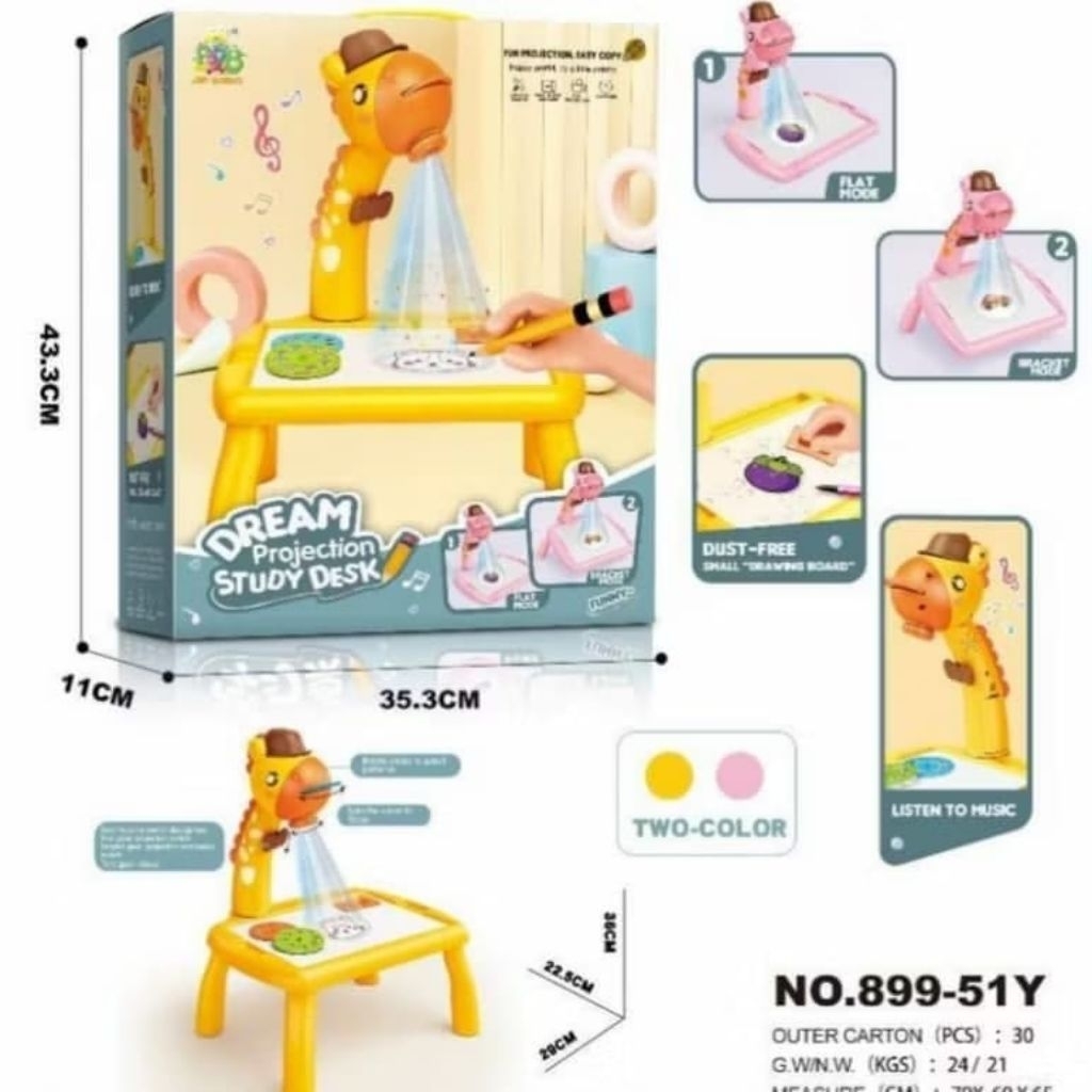 Mainan Montessori Jerapah Meja Gambar Belajar Anak Proyektor Edukasi/Mainan Meja Proyektor Jerapah M