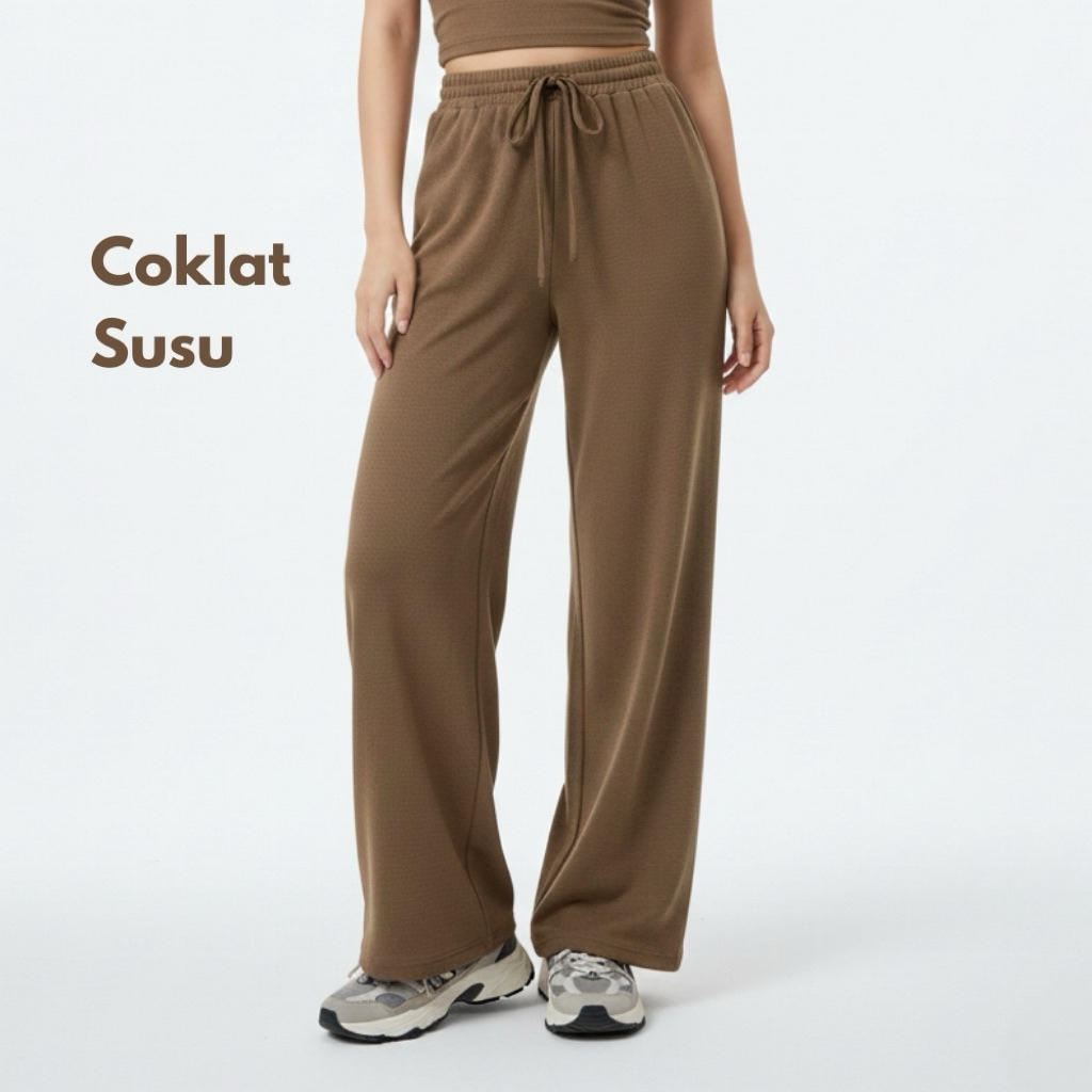 celana kulot highwaist model kulit jeruk tipis