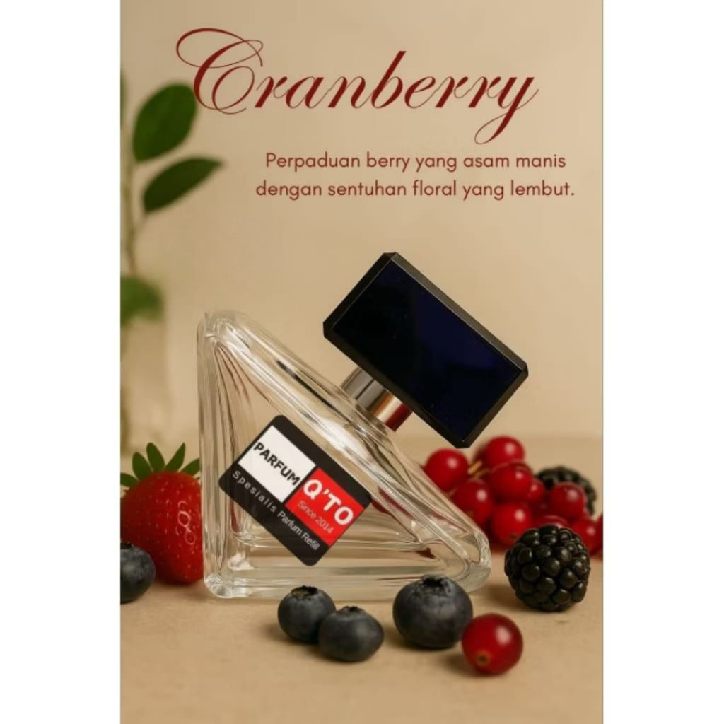 Parfum Q’to - PARFUM CRANBERRY KISS Parfum Pria Wanita Unisex Segar Manis Buah Tahan 5-6 Jam