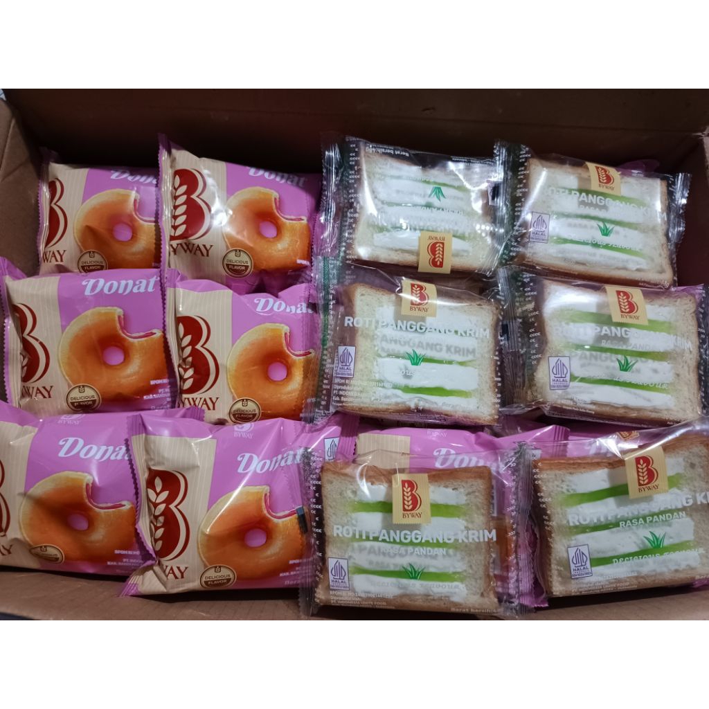 BYWAY DONAT / Roti Panggang Krim / Roti Abon Ayam ( PAKET 10 PCS)