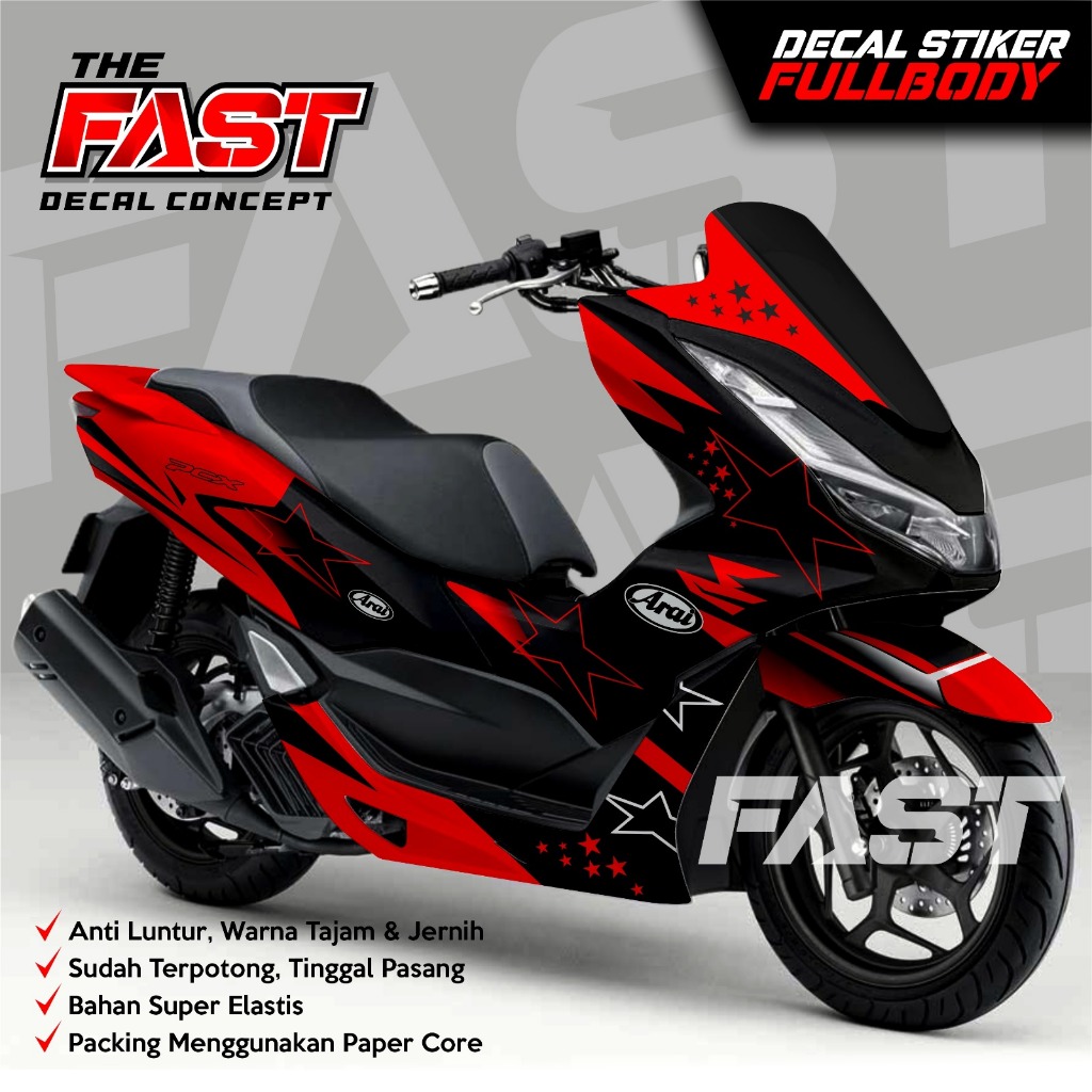 Decal PCX 160 Fullbody Racing Arai Striping Sticker Honda PCX 160 2022 - Motorcycle Kendaraan