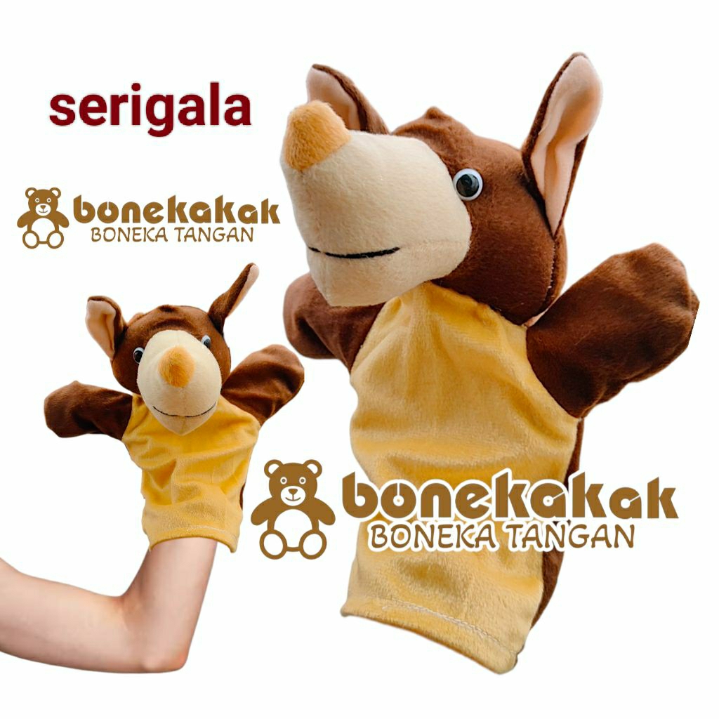 boneka serigala boneka tangan wolf / handpuppet / boneka dongeng mainan anak