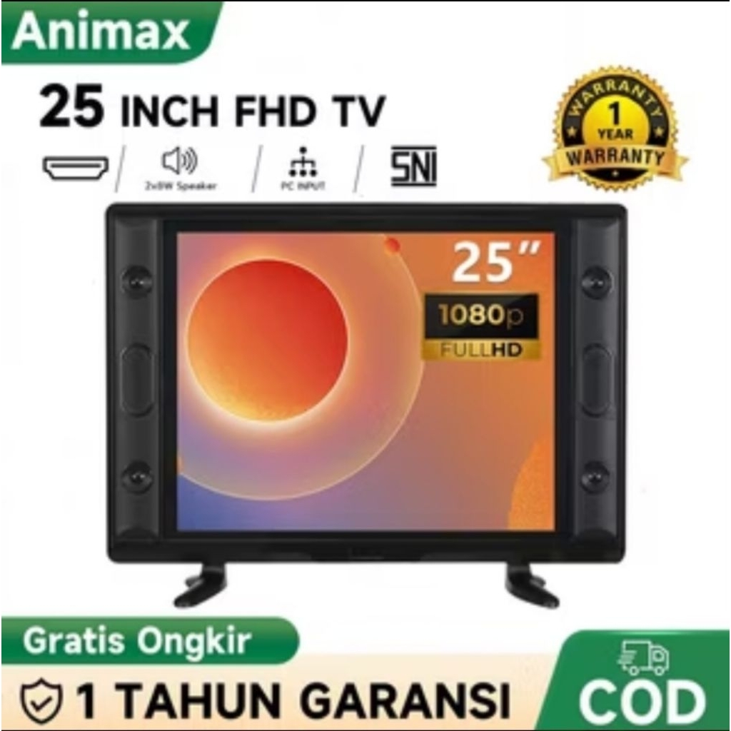 Animax TV Digital 25 inch - TV LED 25 inch FHD  - VGA/HDMI/USB - TV Murah Garansi 3 Tahun