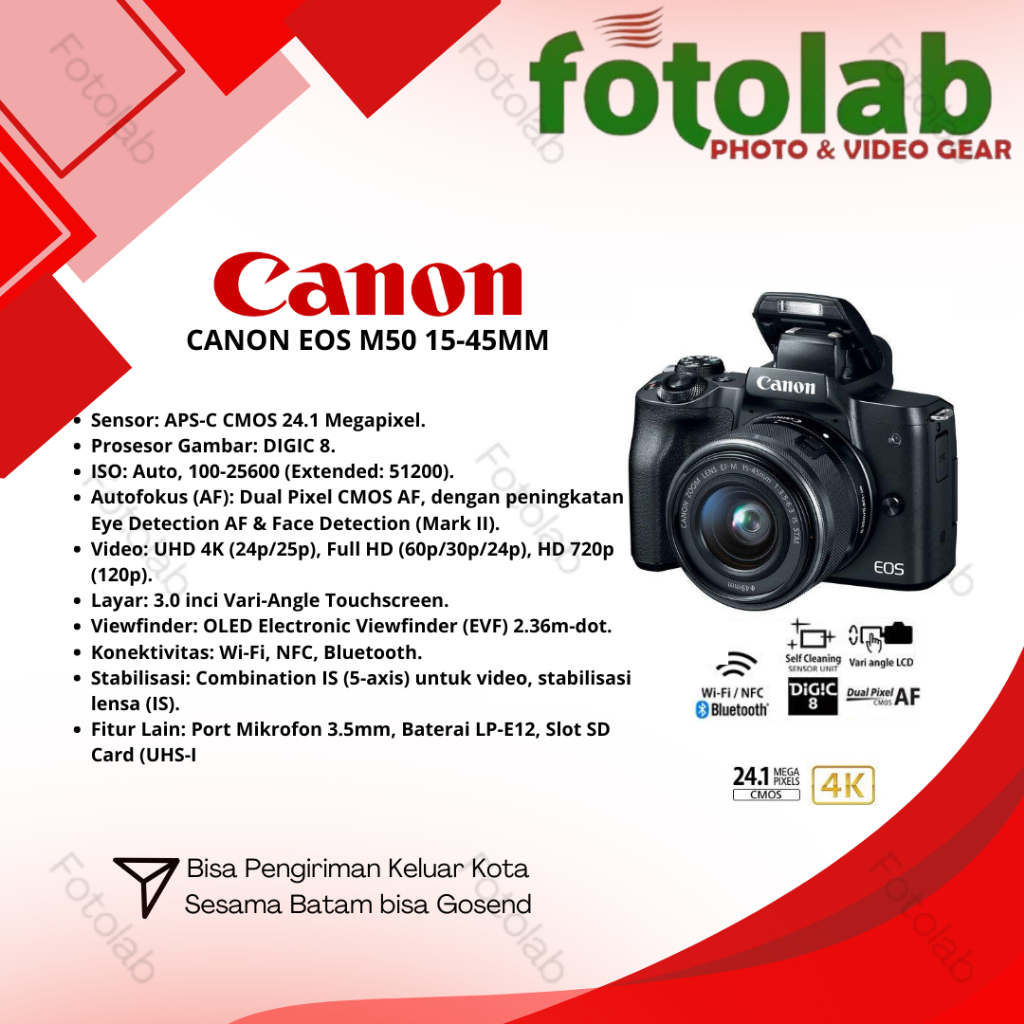 Canon m50 15-45mm - kamera mirrorless m50 15-45mm