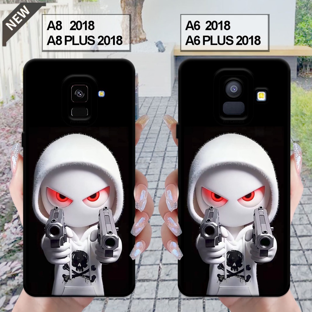 Case Samsung  A6 2018 | A6 PLUS 2018 - Samsung A8 2018 | A8 PLUS 2018 _Silikon casing hitam bening