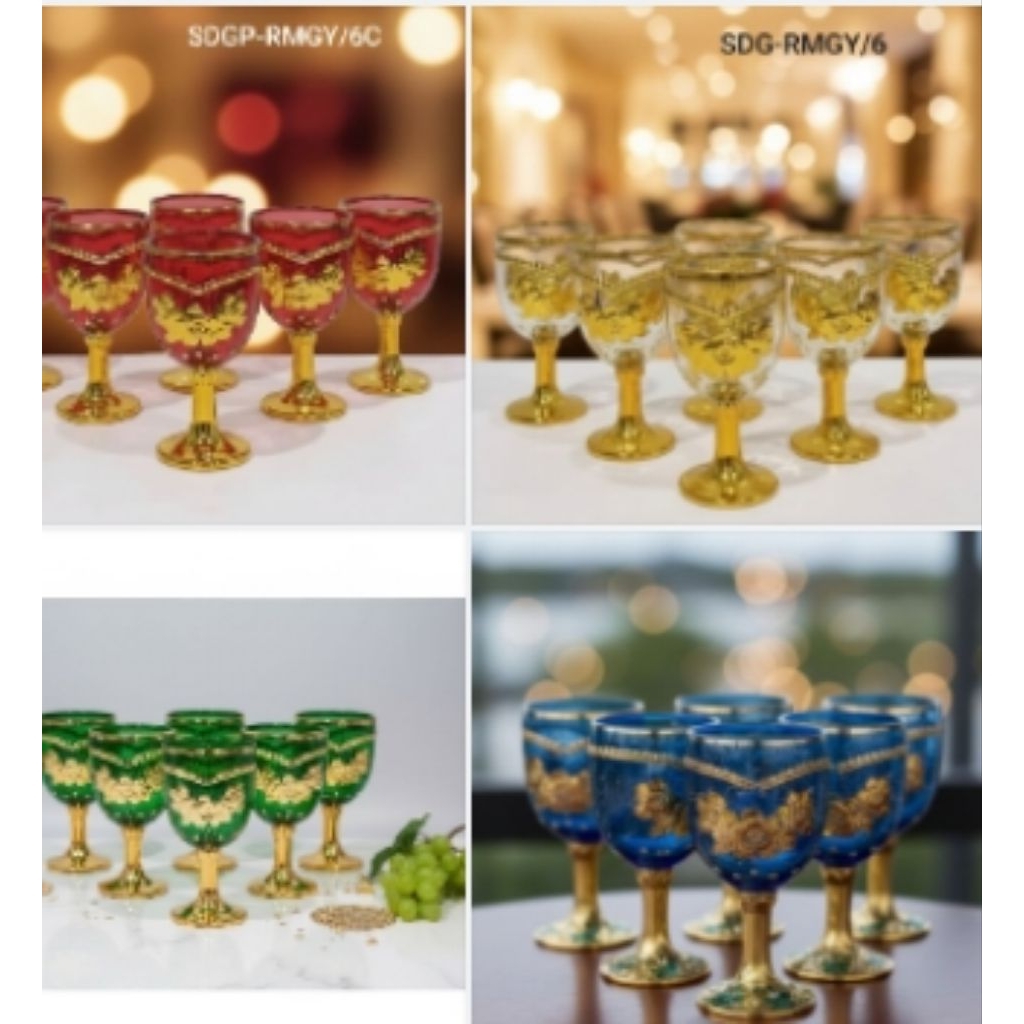 Gelas sultan 6 pcs gelas set hampers hadiah/souvenir