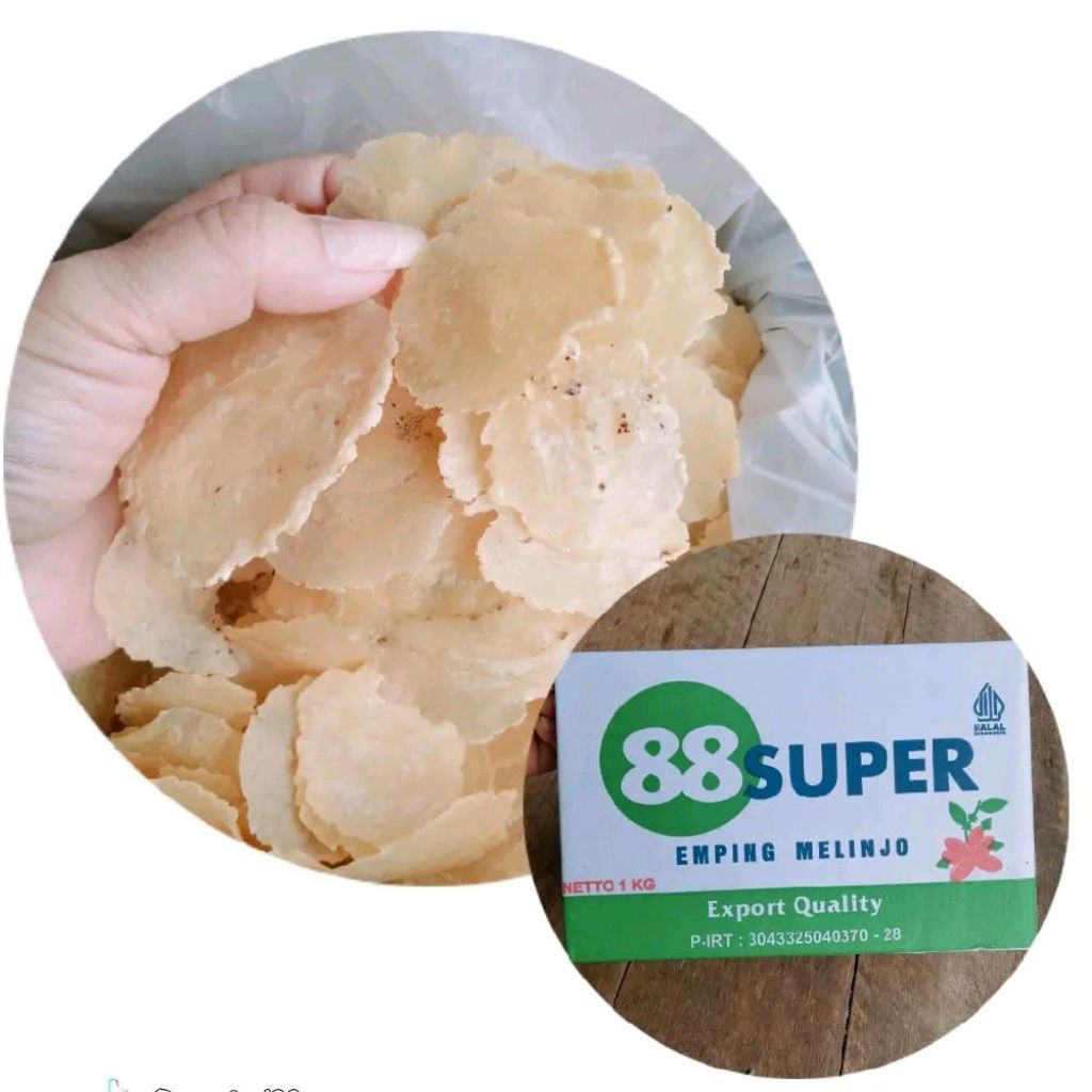 Emping Melinjo 88 Super (1kg) Emping Tawar / Emping Mentah / Kerupuk Belinjo / Krupuk Melinjo / Empi