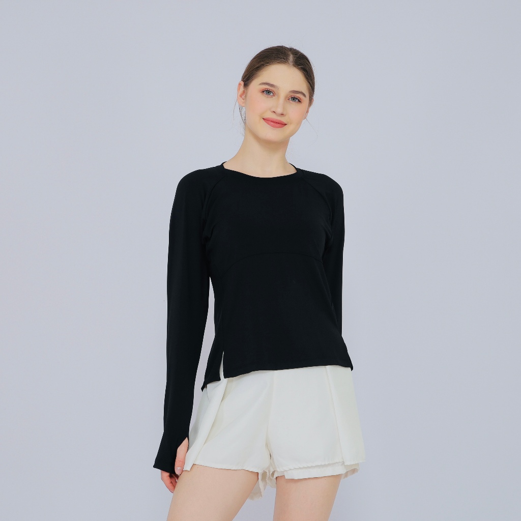 Baju Olahraga Wanita Running Yoga Pilates Gym Lari Oversized Inner Top Bahan Hecktive Fabric