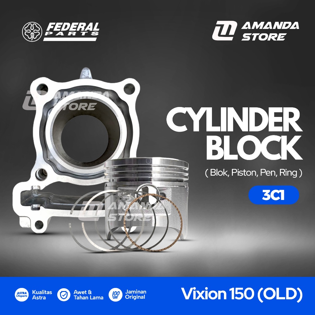 BLOK SEHER KOMPLIT Vixion 150 OLD (3C1) Original Federal Parts