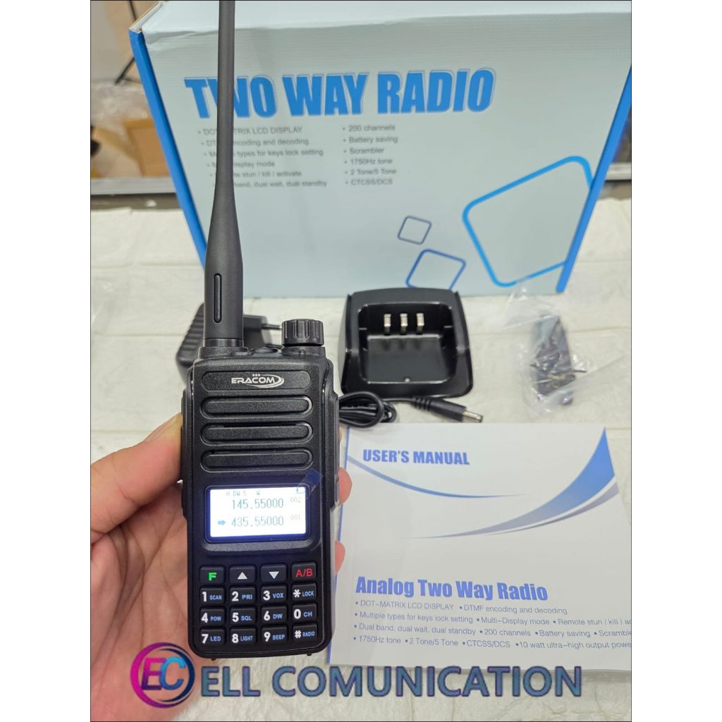 HT Handie Talkie ERACOM RC 98 Dualband 10 Watt ERACOM RC98 DUALBAND BAOFENG UV 9R PLUS NEW