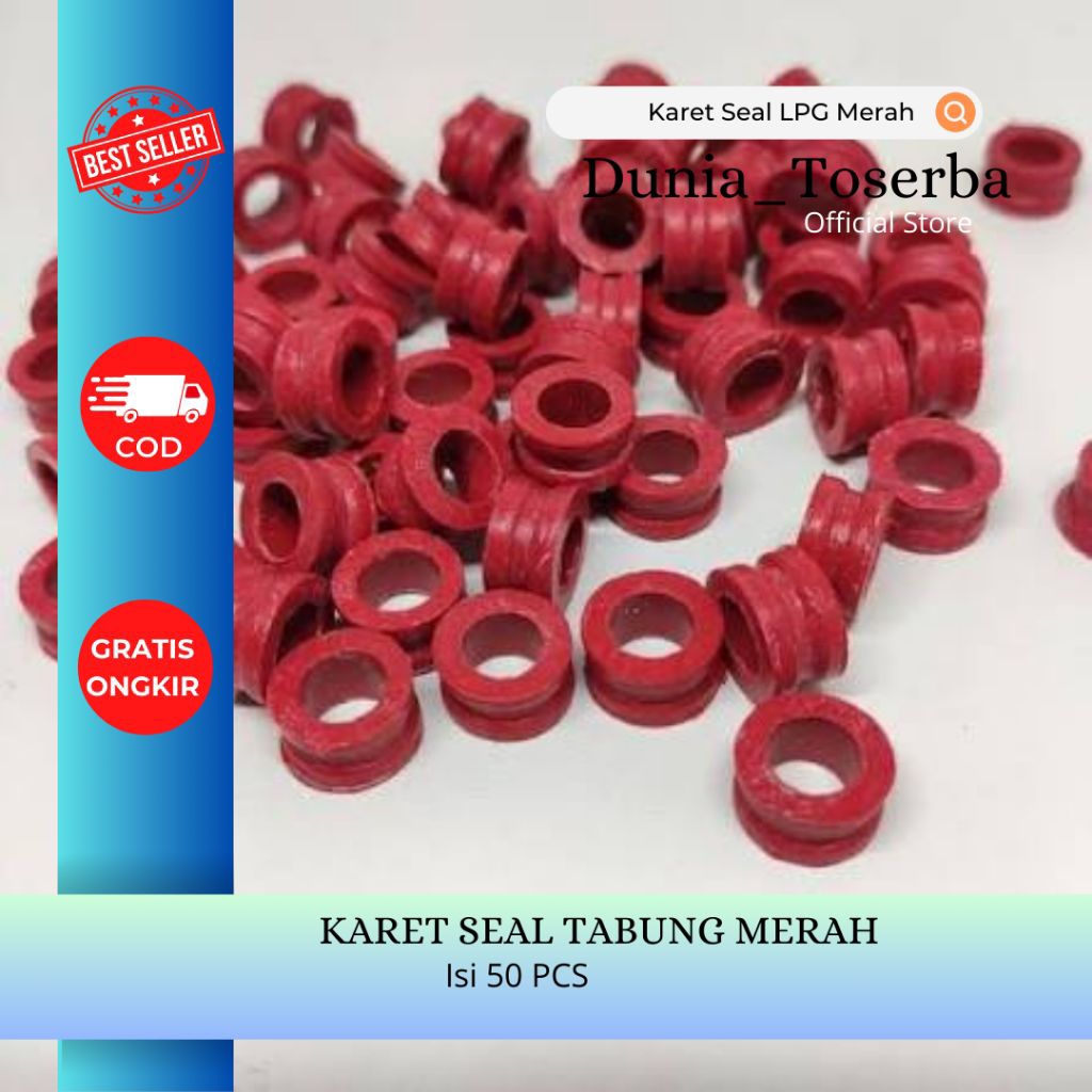 Seal Gas MERAH- Seal Tabung Gas Lpg-Seal Gas 50 Pcs