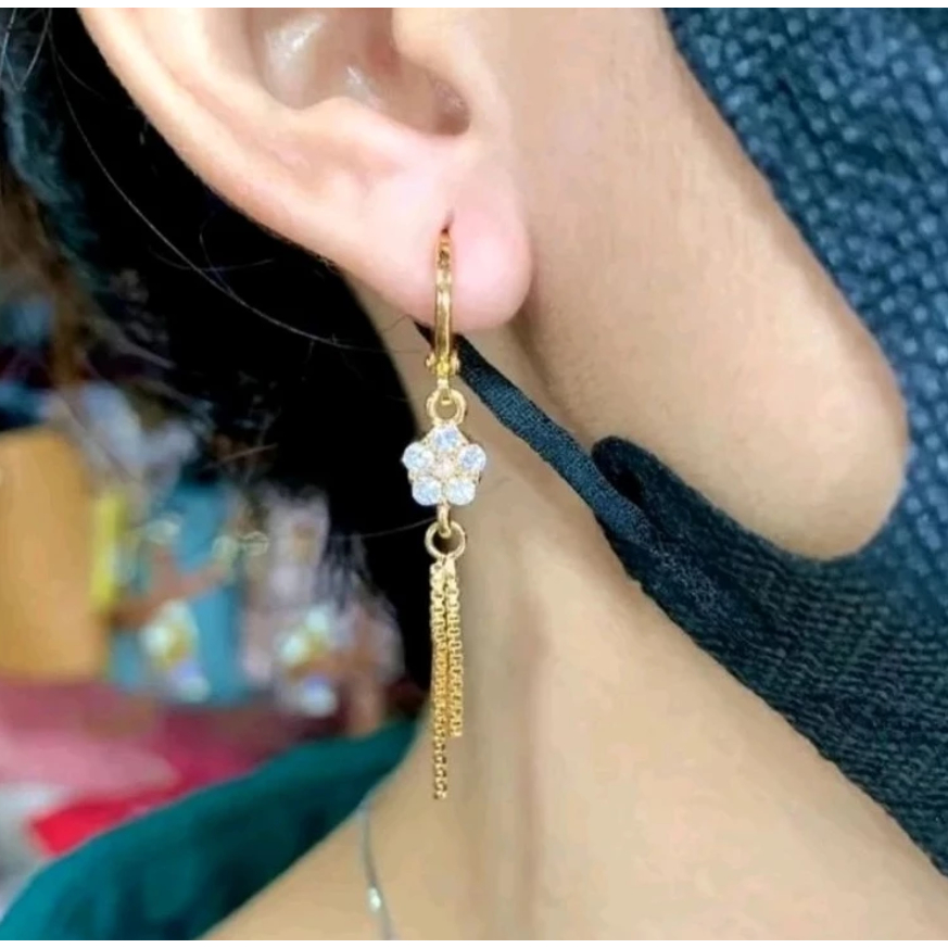 ANTING DEWASA MOTIF JUNTAI KEMBANG BINTANG LAPIS EMAS 24K ANTI KARAT