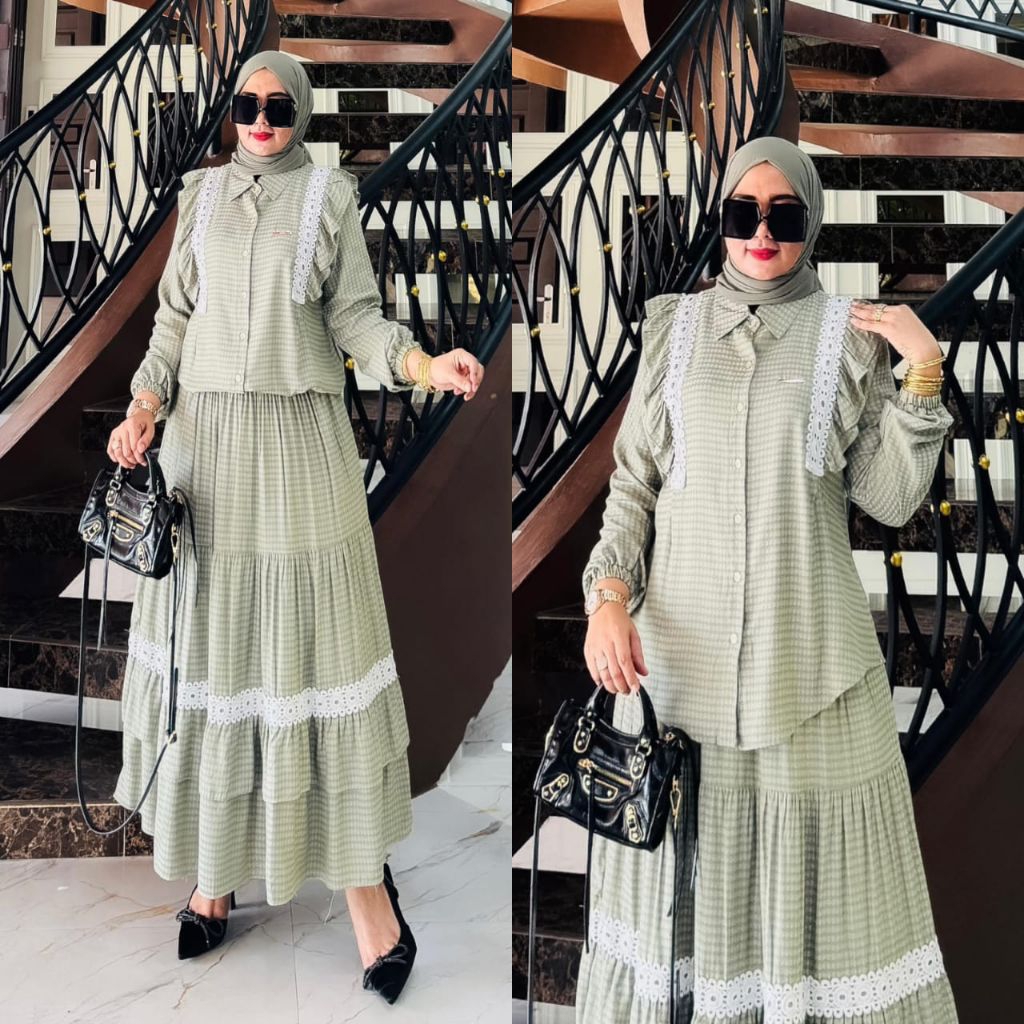 KATTY SET ROK BY SYAFEERA SYARI SET WANITA KATUN VISCOSE