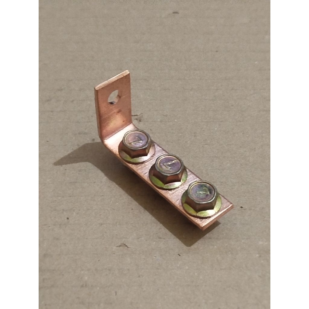 Plat Grounding Header Grounding Kepala Aki 3 Titik Tembaga Asli