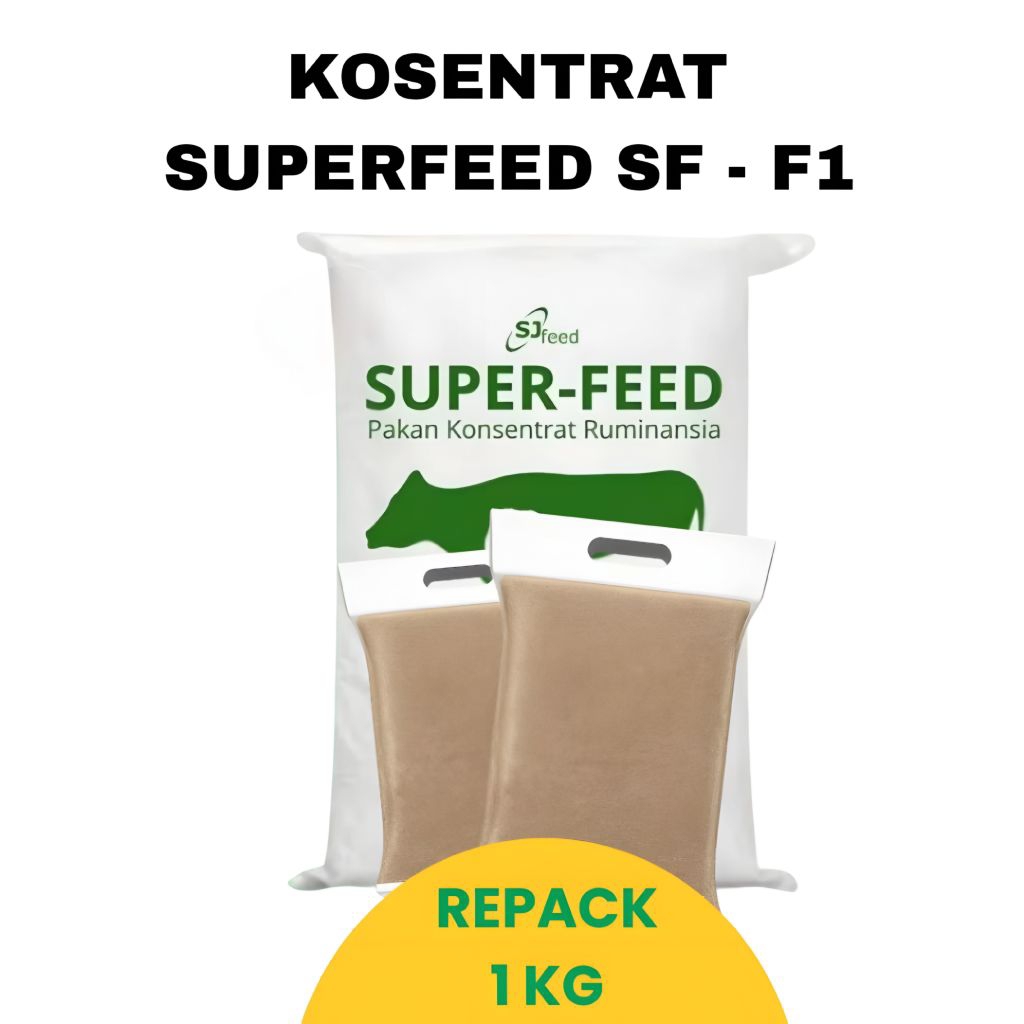 SUPERFEED SF - F1 Repack 1 Kg - Pakan Kosentrat Sapi, Kambing, DombaTinggi Nutrisi