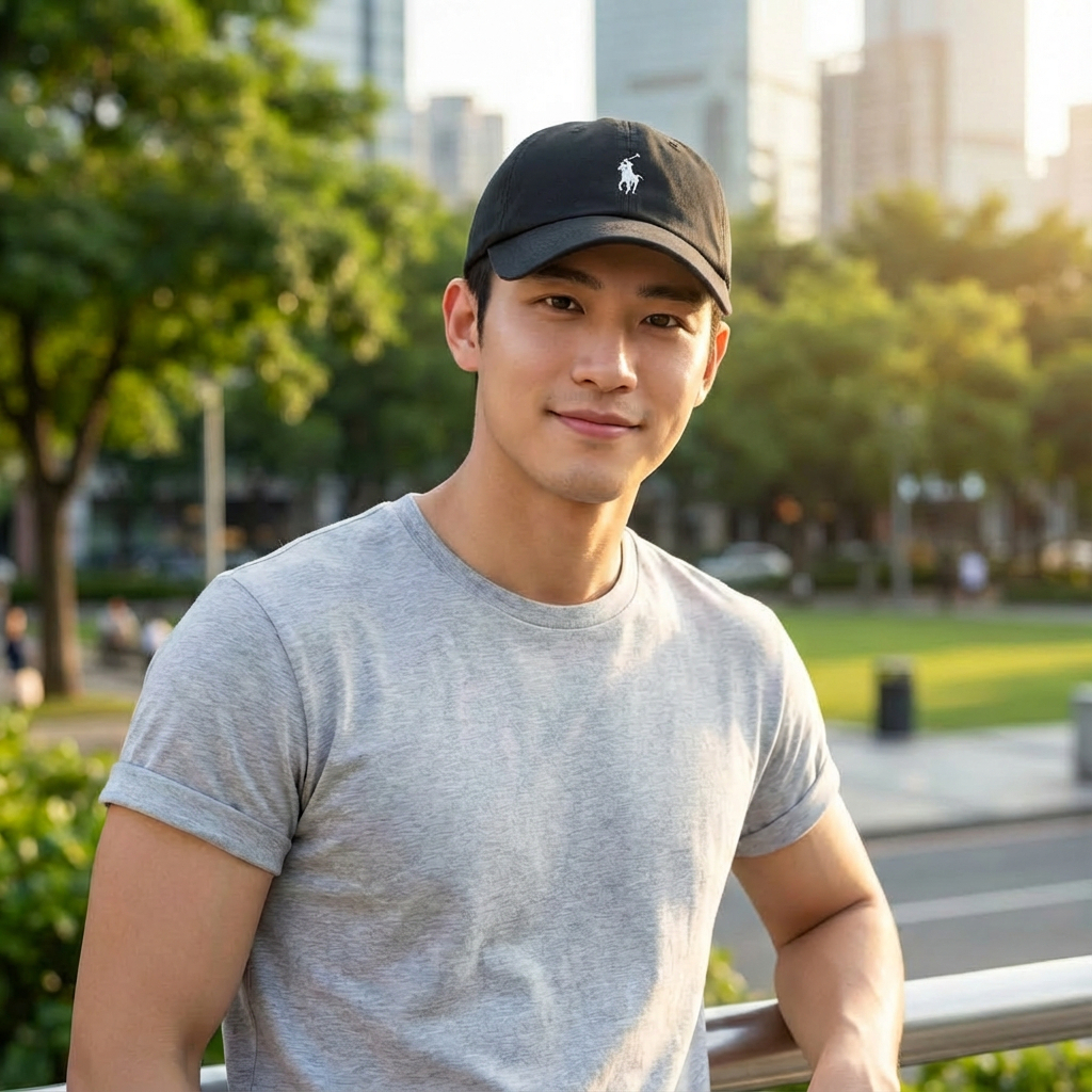 cap topi korea style topi pria baseball keren wanita black olahraga polo cowok pantai topi  running 