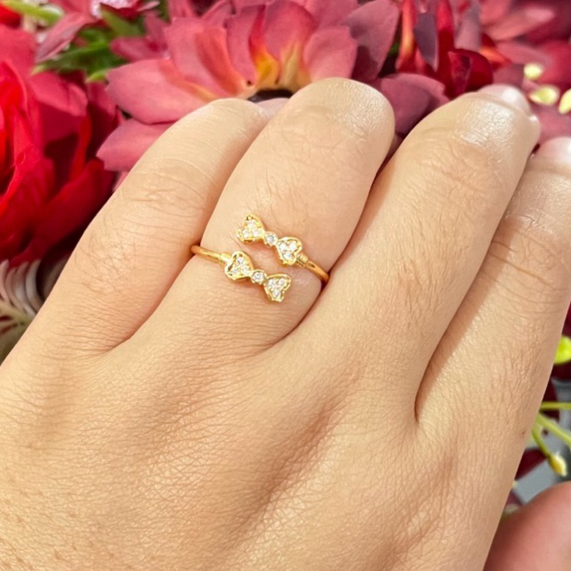 Cincin wanita lapis emas 18karat